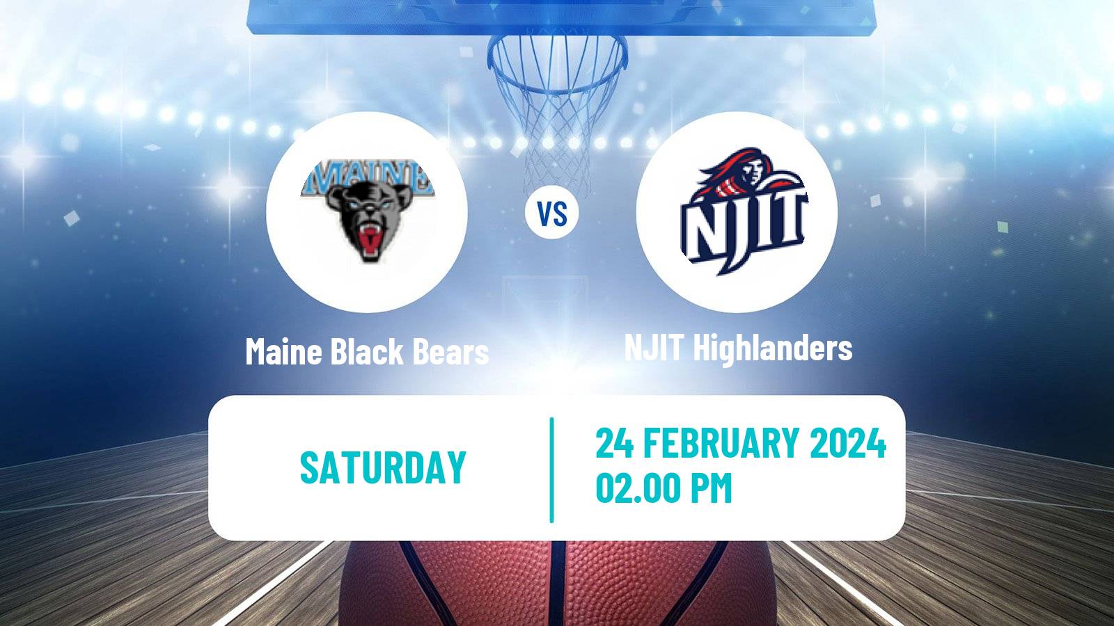 Basketball NCAA College Basketball Maine Black Bears - NJIT Highlanders