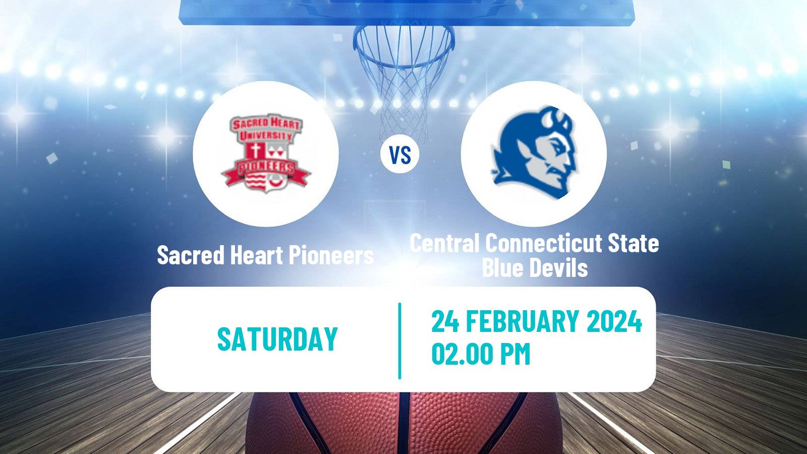 Basketball NCAA College Basketball Sacred Heart Pioneers - Central Connecticut State Blue Devils
