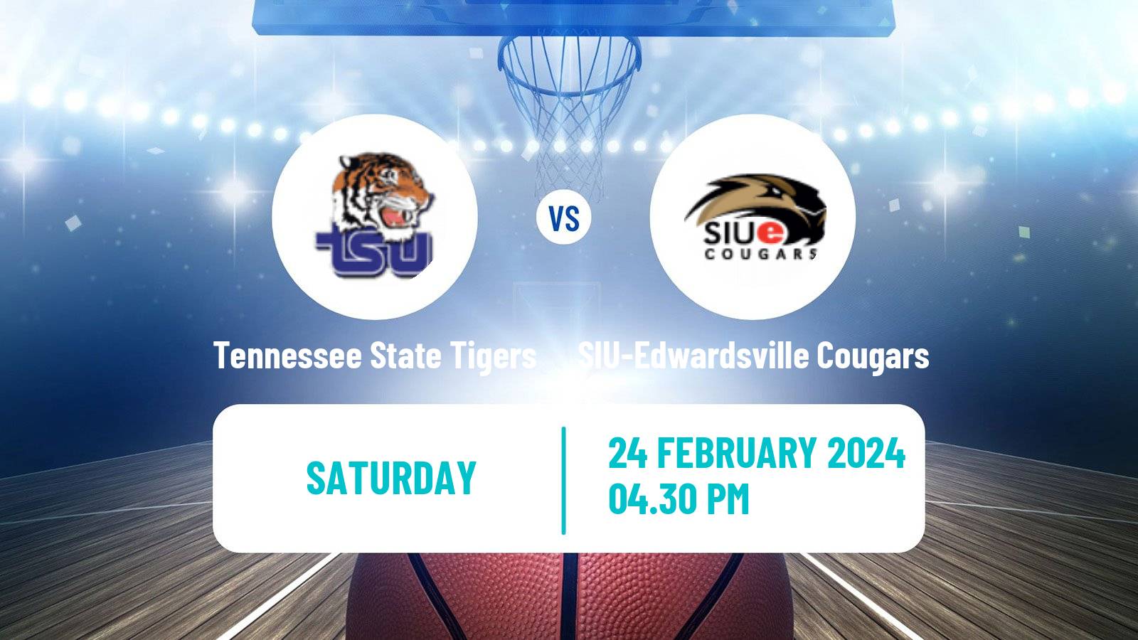 Basketball NCAA College Basketball Tennessee State Tigers - SIU-Edwardsville Cougars