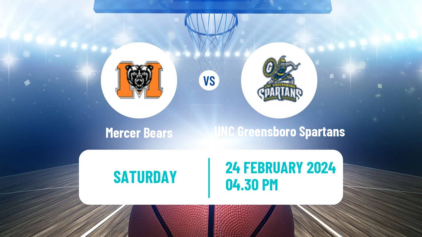 Basketball NCAA College Basketball Mercer Bears - UNC Greensboro Spartans