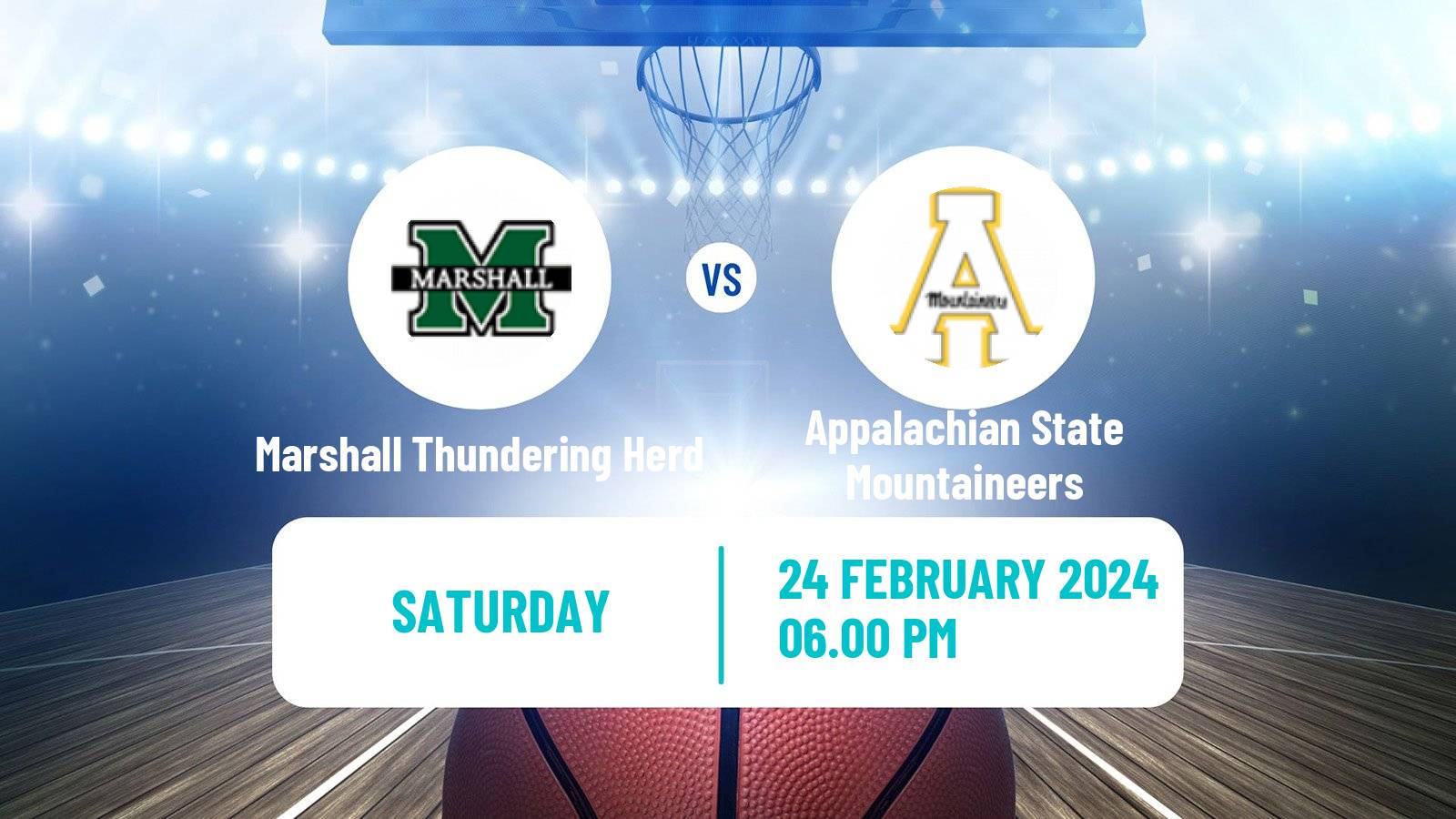 Basketball NCAA College Basketball Marshall Thundering Herd - Appalachian State Mountaineers