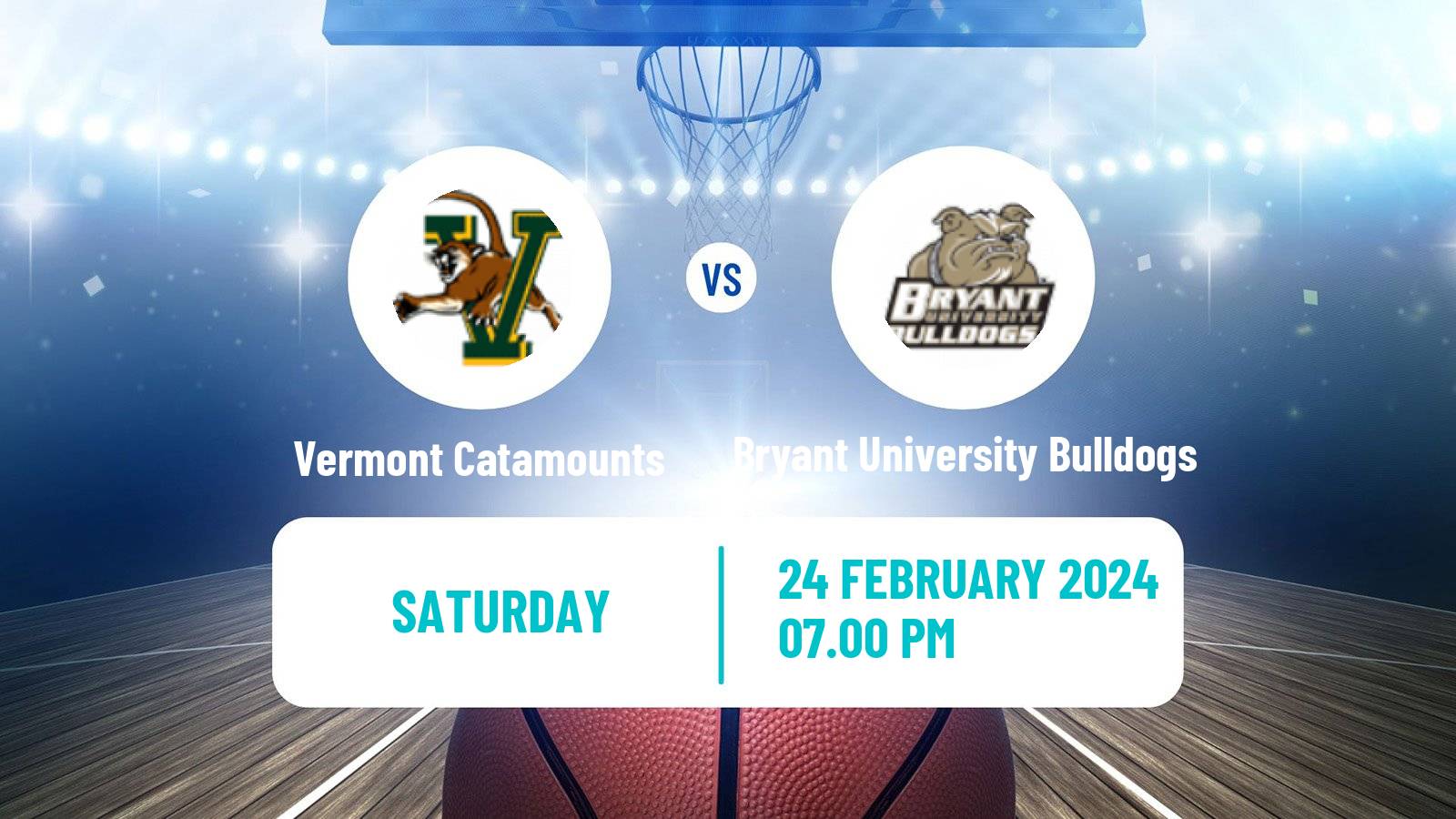 Basketball NCAA College Basketball Vermont Catamounts - Bryant University Bulldogs