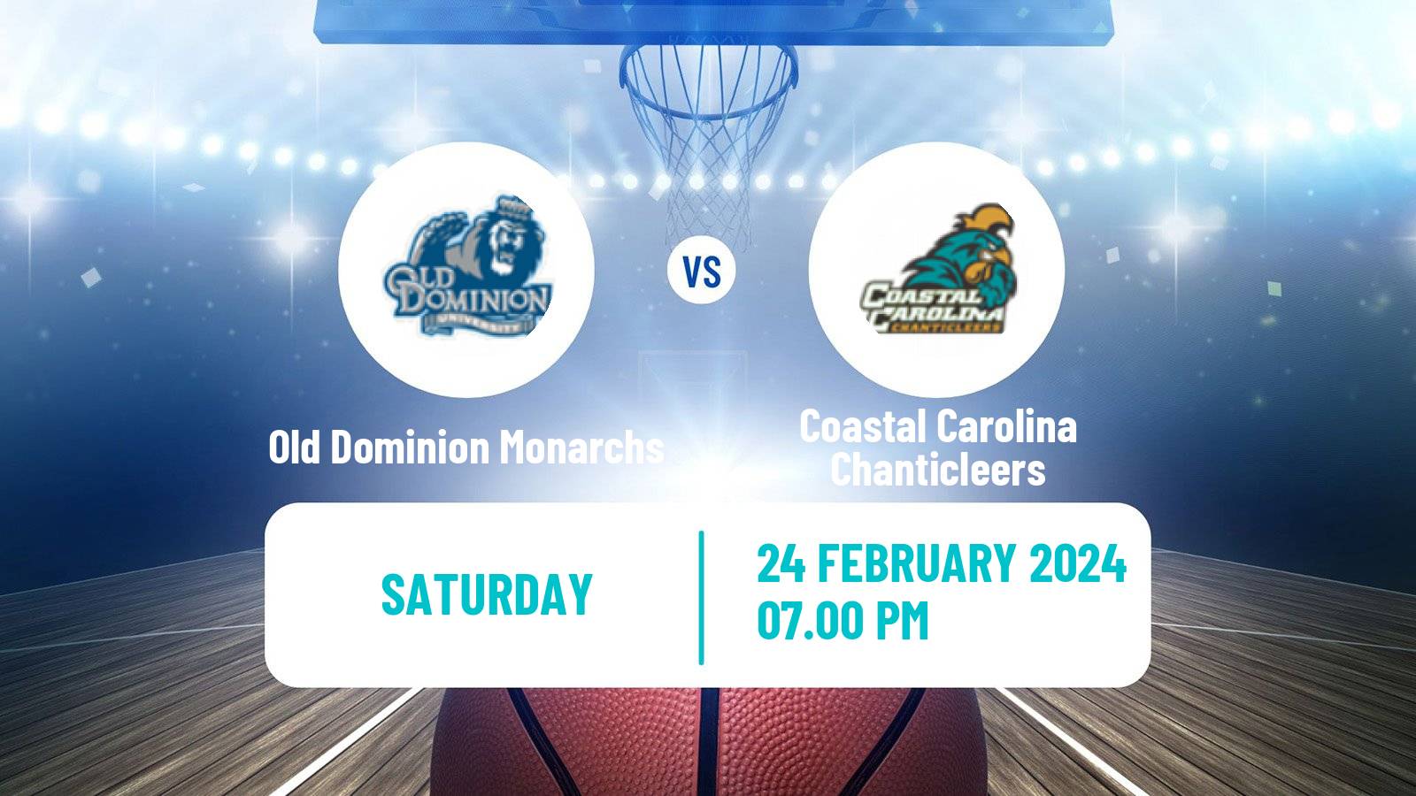 Basketball NCAA College Basketball Old Dominion Monarchs - Coastal Carolina Chanticleers