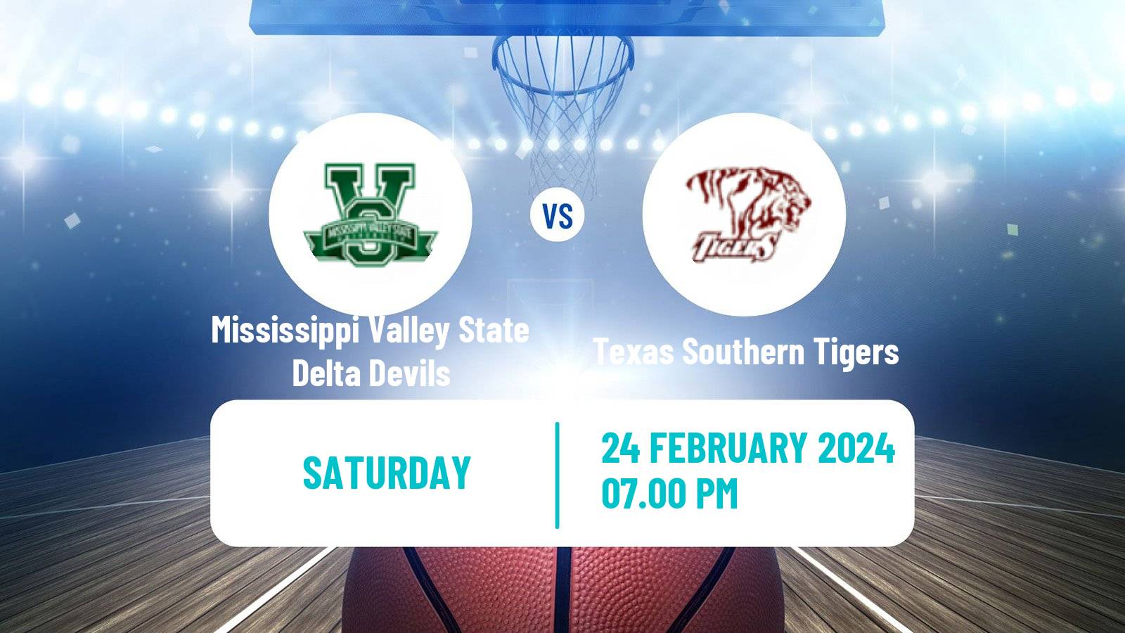 Basketball NCAA College Basketball Mississippi Valley State Delta Devils - Texas Southern Tigers