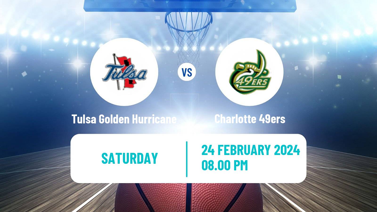 Basketball NCAA College Basketball Tulsa Golden Hurricane - Charlotte 49ers