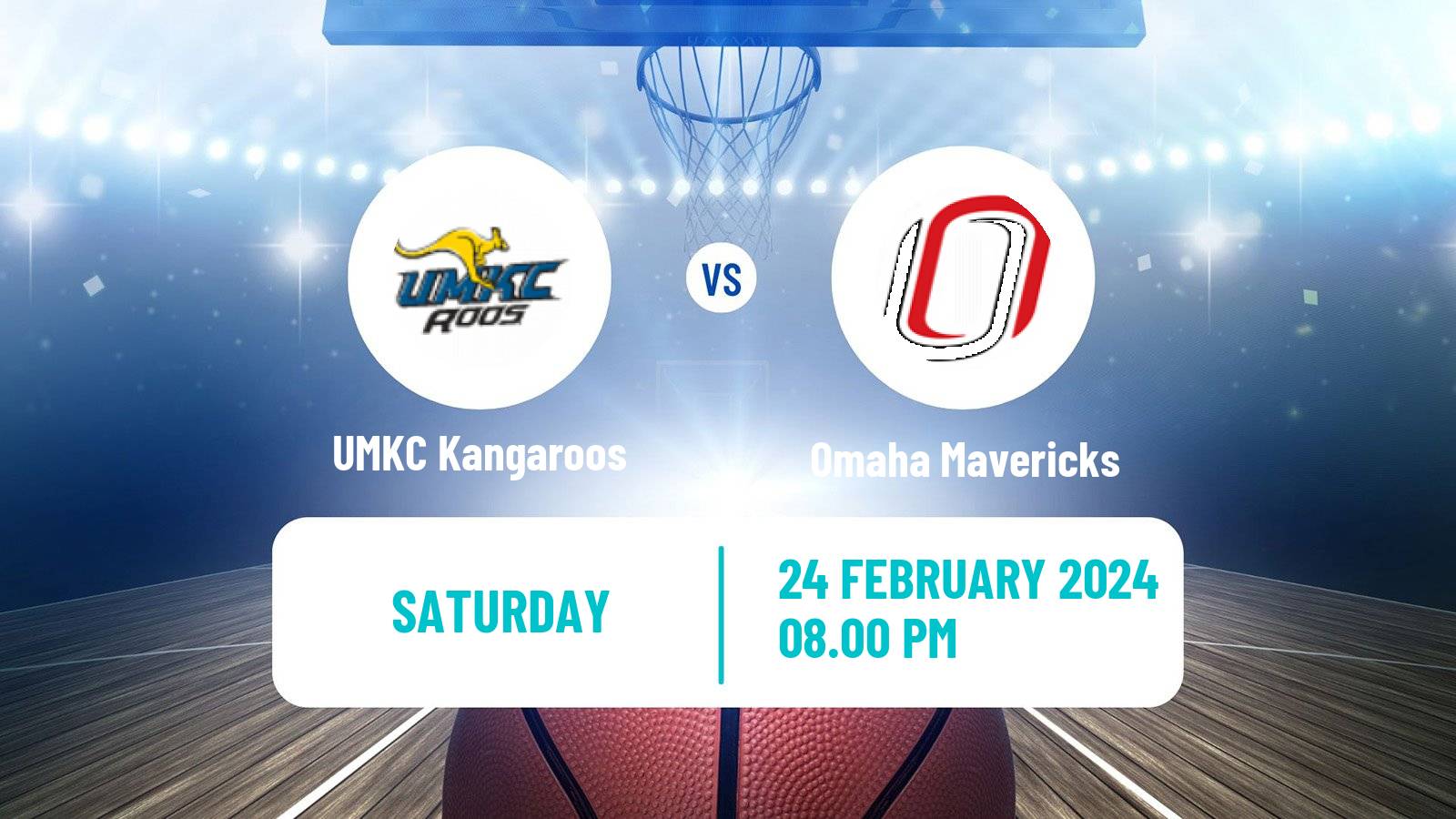 Basketball NCAA College Basketball UMKC Kangaroos - Omaha Mavericks