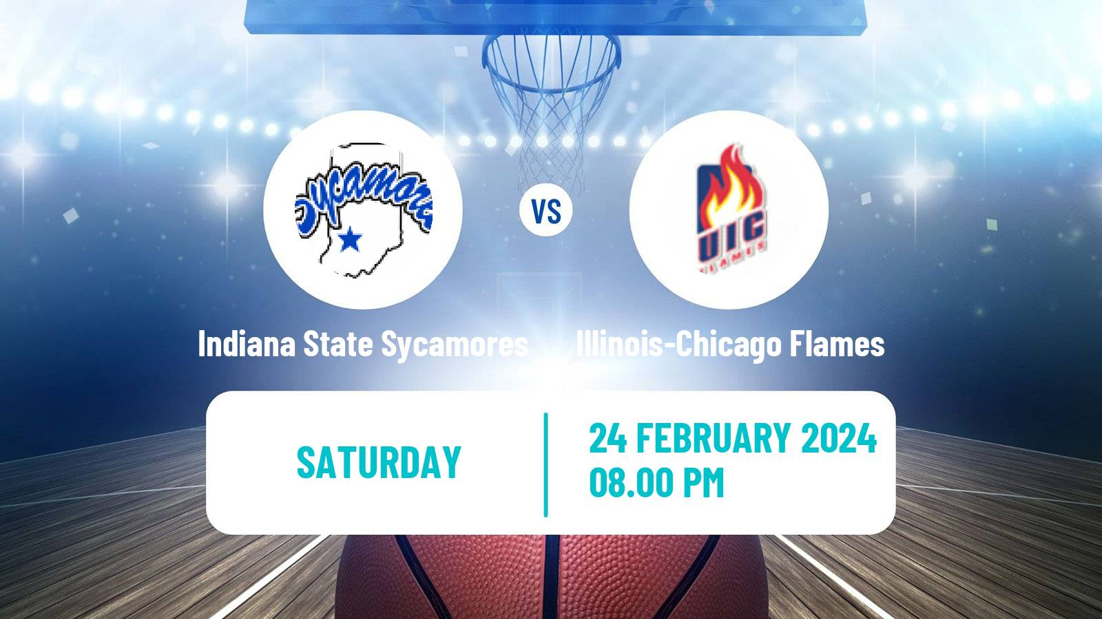 Basketball NCAA College Basketball Indiana State Sycamores - Illinois-Chicago Flames