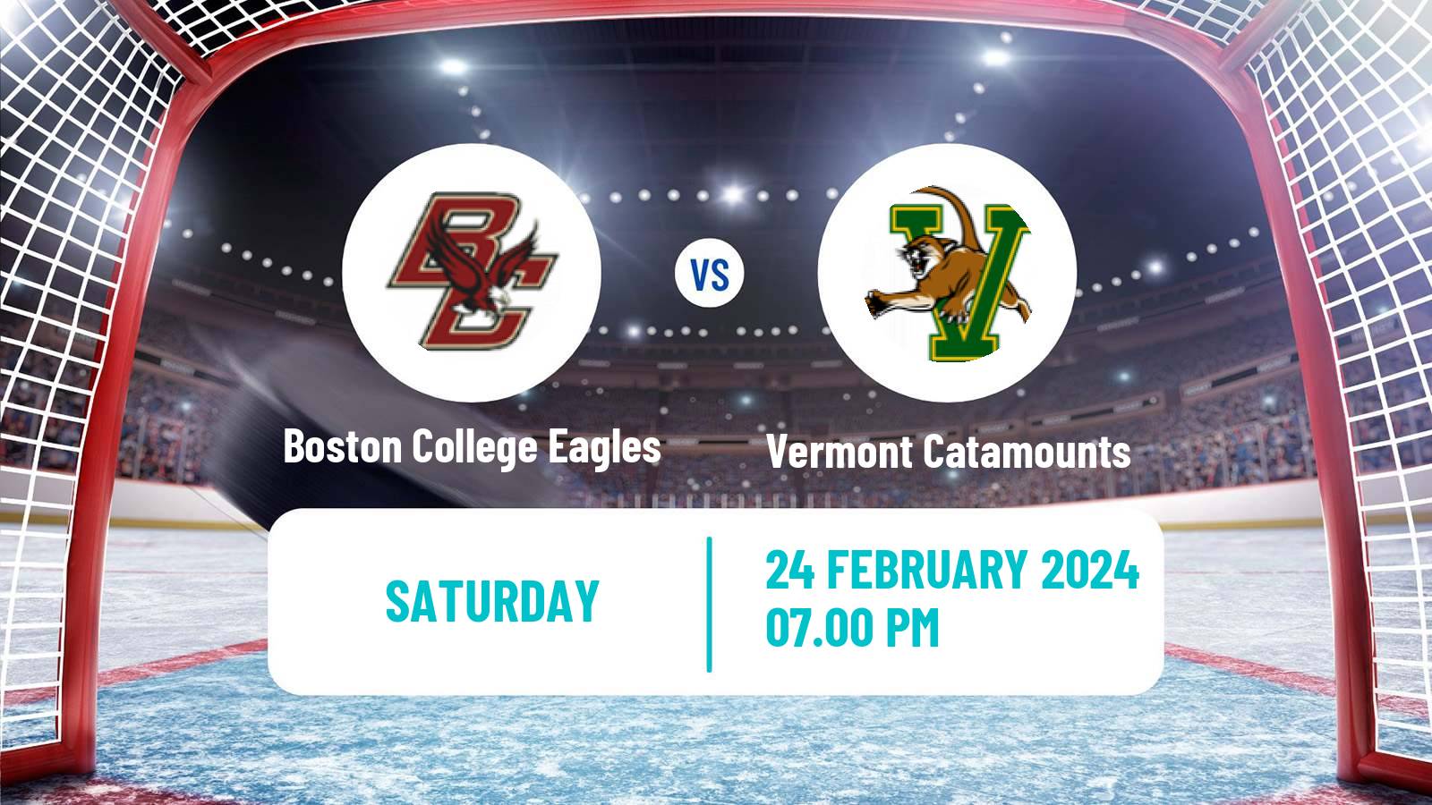 Hockey NCAA Hockey Boston College Eagles - Vermont Catamounts