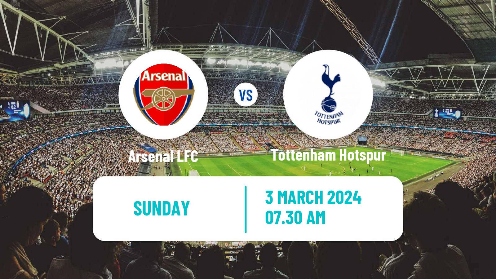 Soccer English WSL Arsenal LFC - Tottenham Hotspur