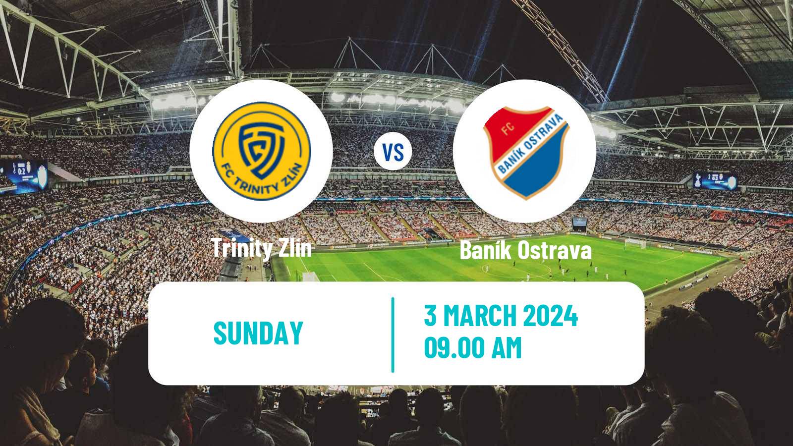 Soccer Czech 1 Liga Trinity Zlín - Baník Ostrava