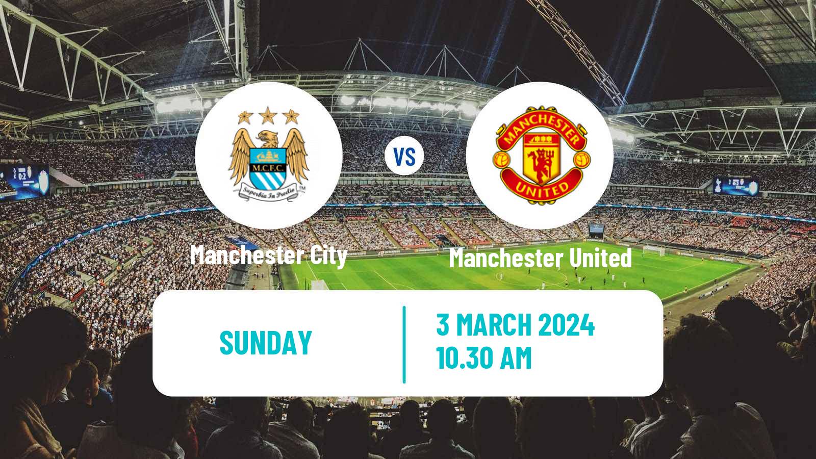 Soccer English Premier League Manchester City - Manchester United