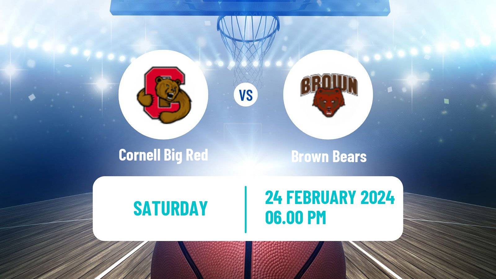 Basketball NCAA College Basketball Cornell Big Red - Brown Bears