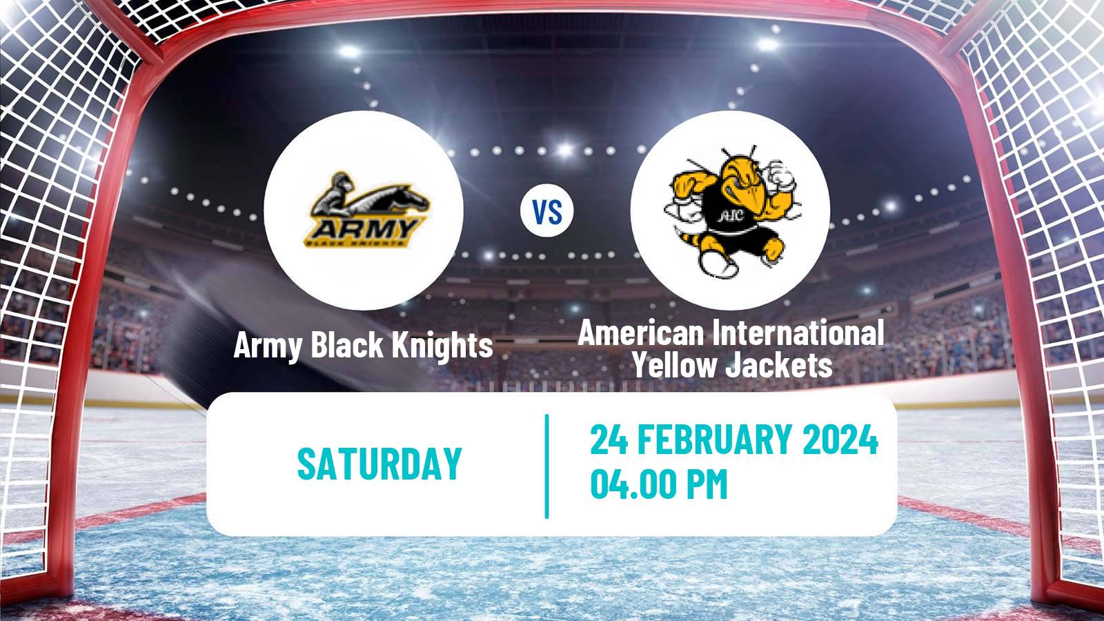 Hockey NCAA Hockey Army Black Knights - American International Yellow Jackets