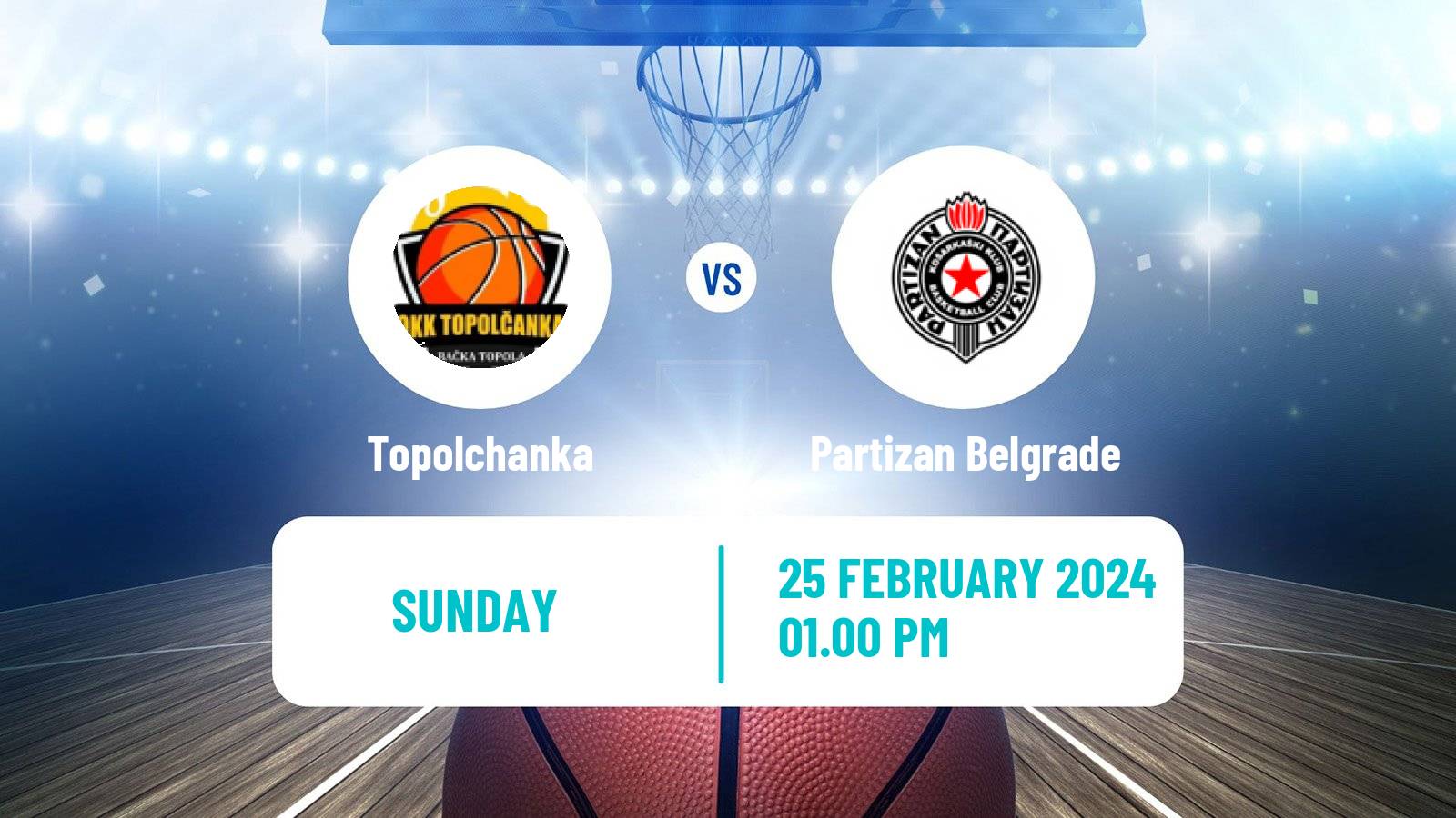 Basketball Serbian 1 ZLS Basketball Women Topolchanka - Partizan Belgrade