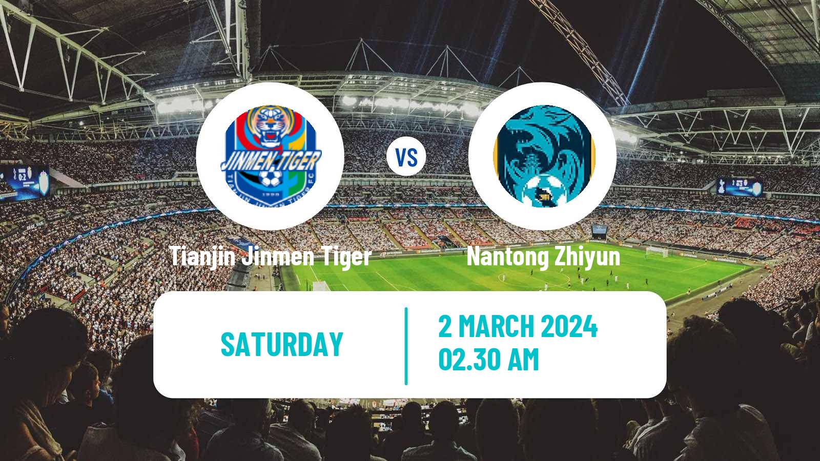 Soccer Chinese Super League Tianjin Jinmen Tiger - Nantong Zhiyun