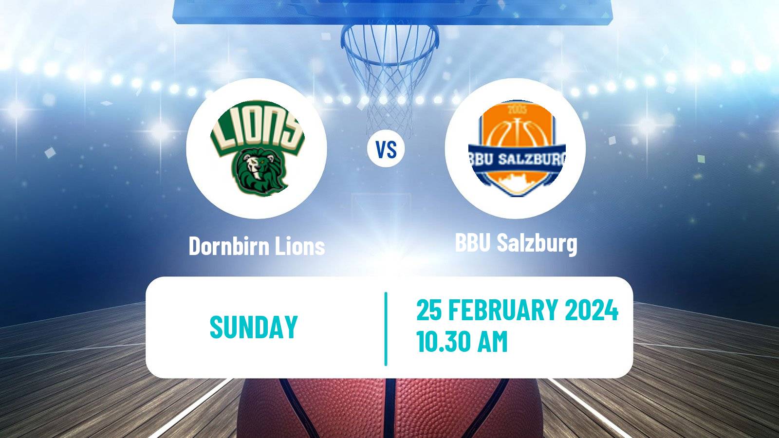 Basketball Austrian Zweite Liga Basketball Dornbirn Lions - BBU Salzburg