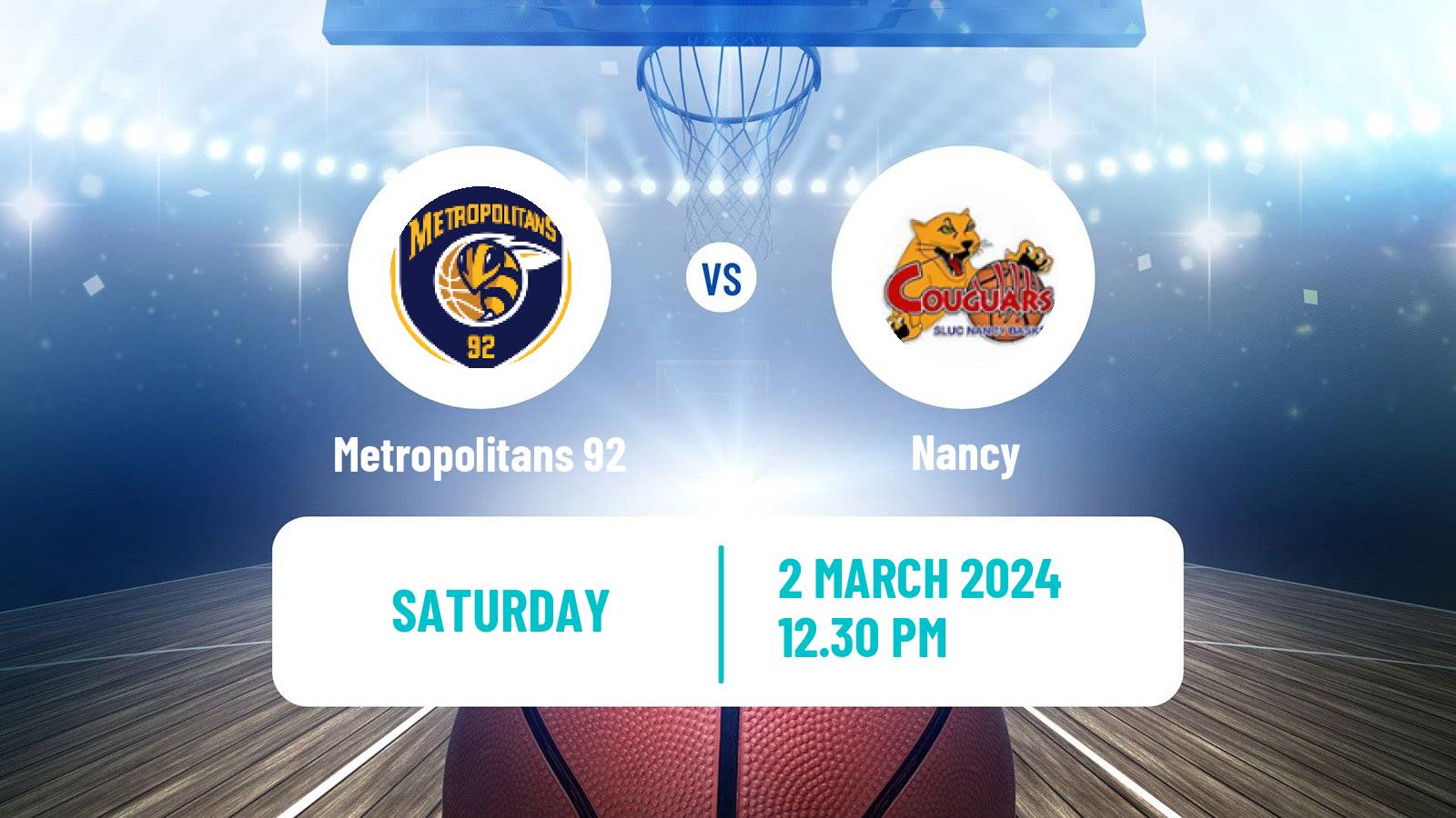 Basketball French LNB Metropolitans 92 - Nancy