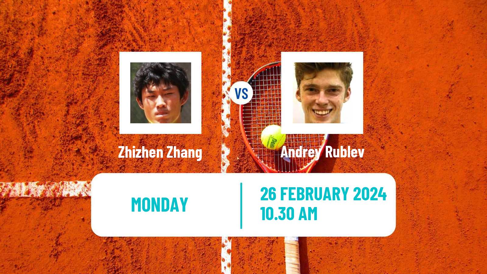 Tennis ATP Dubai Zhizhen Zhang - Andrey Rublev