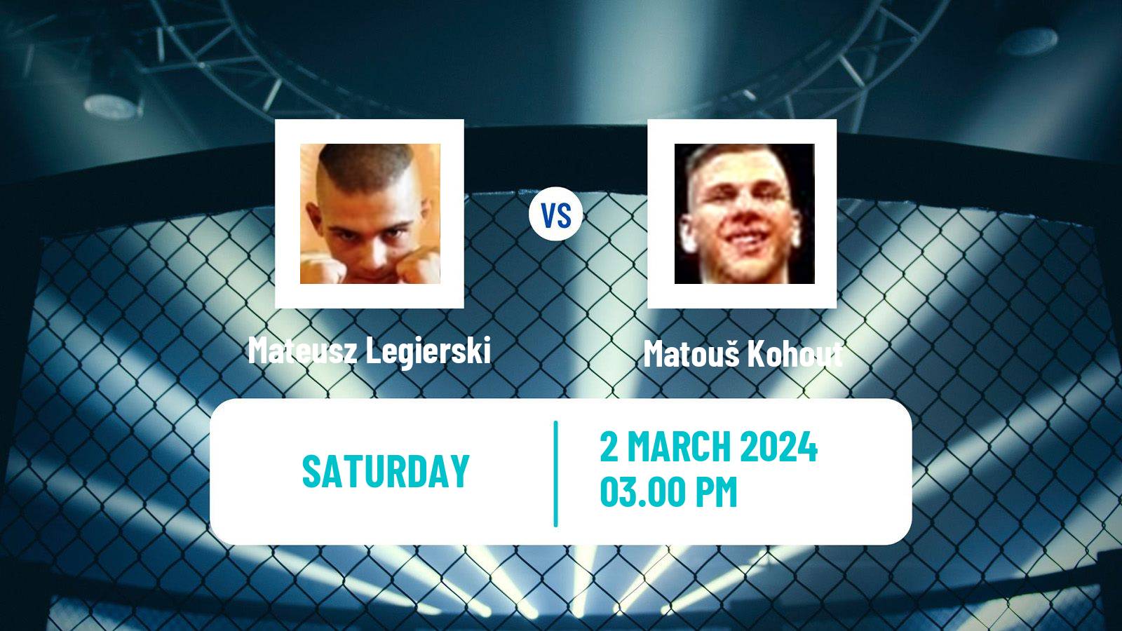 MMA Lightweight Tipsport Gamechanger Men Mateusz Legierski - Matouš Kohout