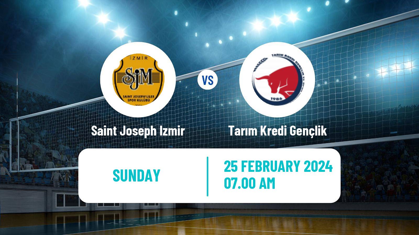 Volleyball Turkish 1 Ligi Volleyball Saint Joseph Izmir - Tarım Kredi Gençlik