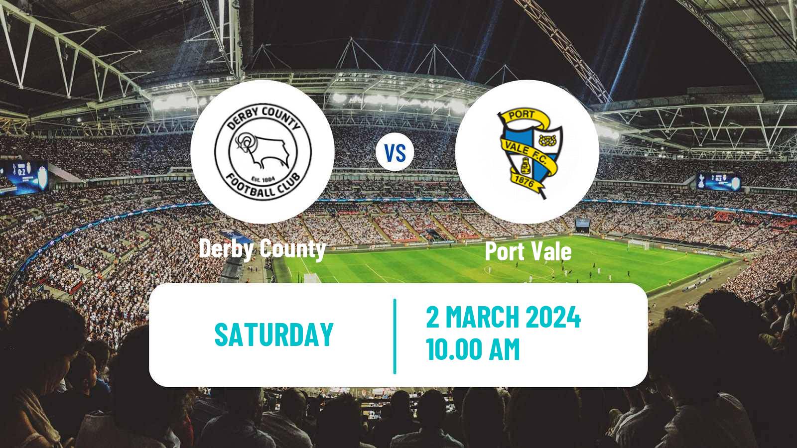 Soccer English League One Derby County - Port Vale