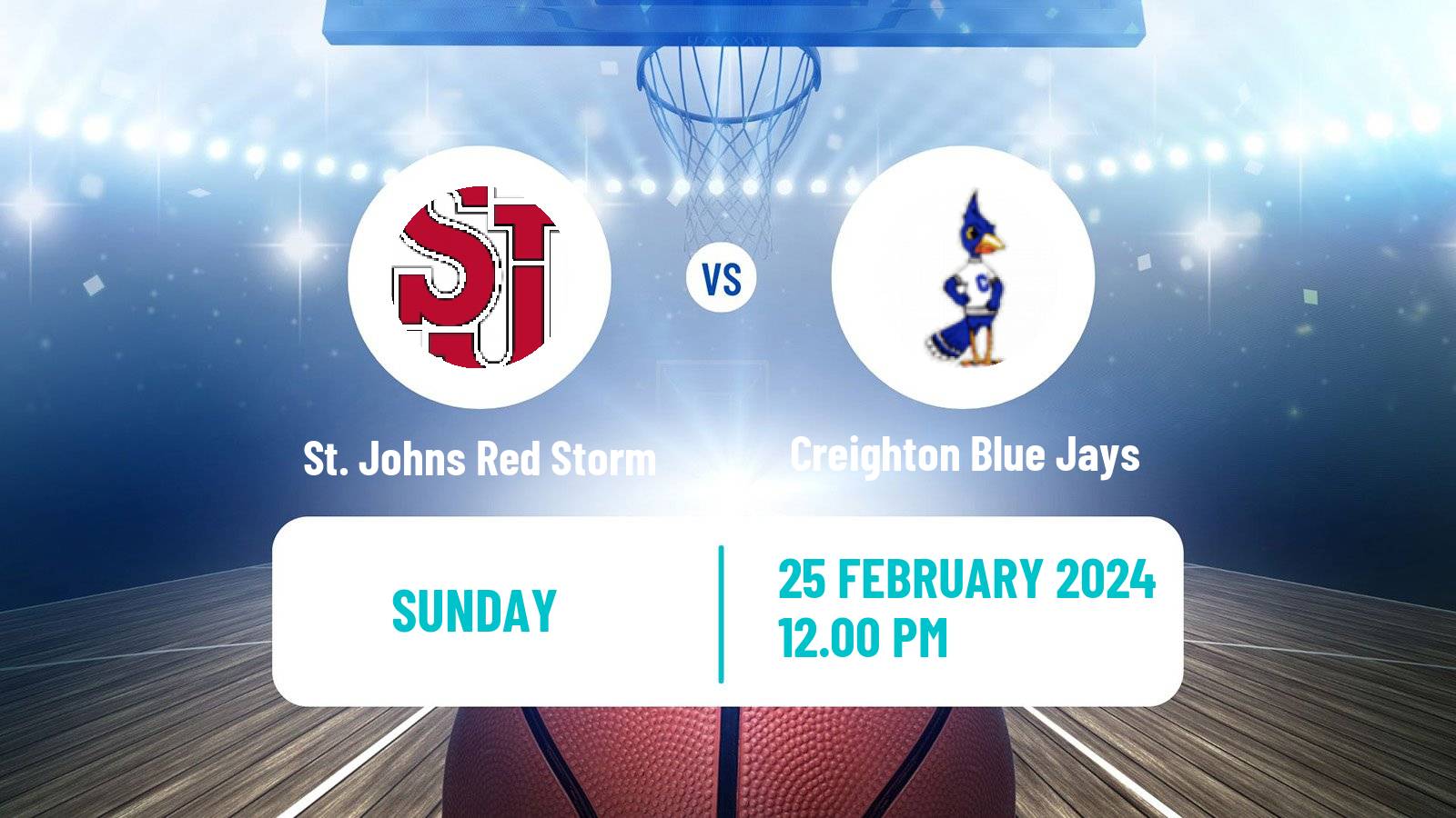 Basketball NCAA College Basketball St. Johns Red Storm - Creighton Blue Jays