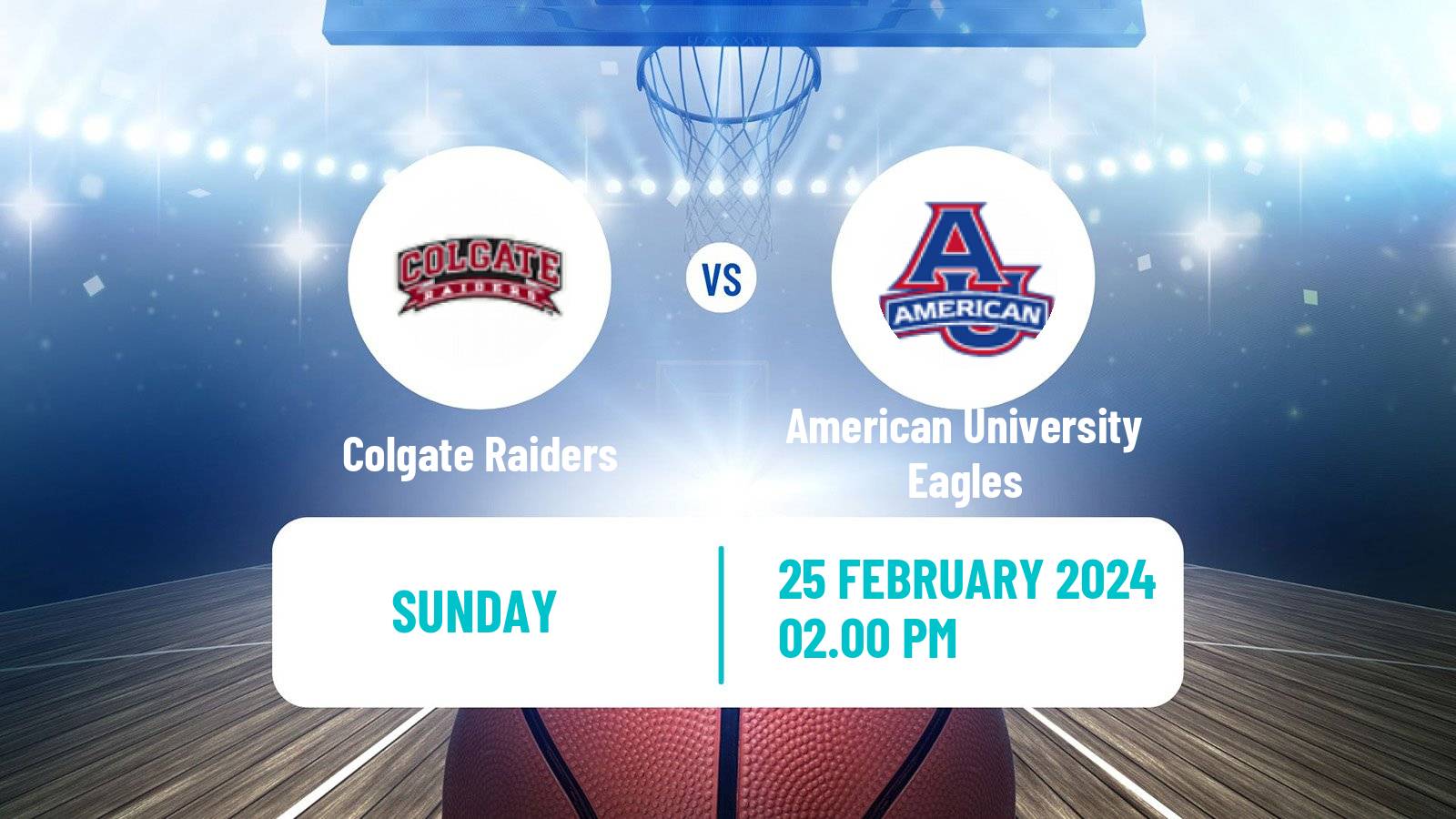 Basketball NCAA College Basketball Colgate Raiders - American University Eagles
