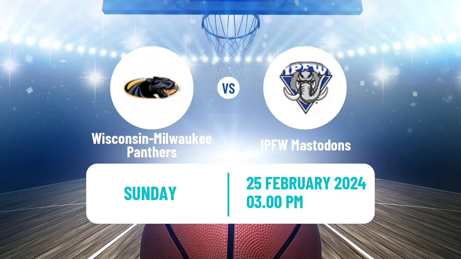 Basketball NCAA College Basketball Wisconsin-Milwaukee Panthers - IPFW Mastodons