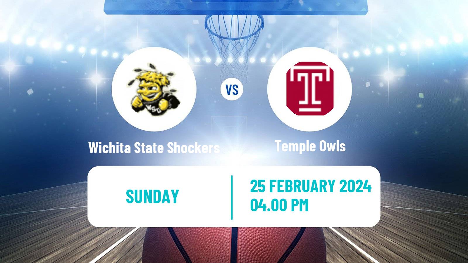 Basketball NCAA College Basketball Wichita State Shockers - Temple Owls