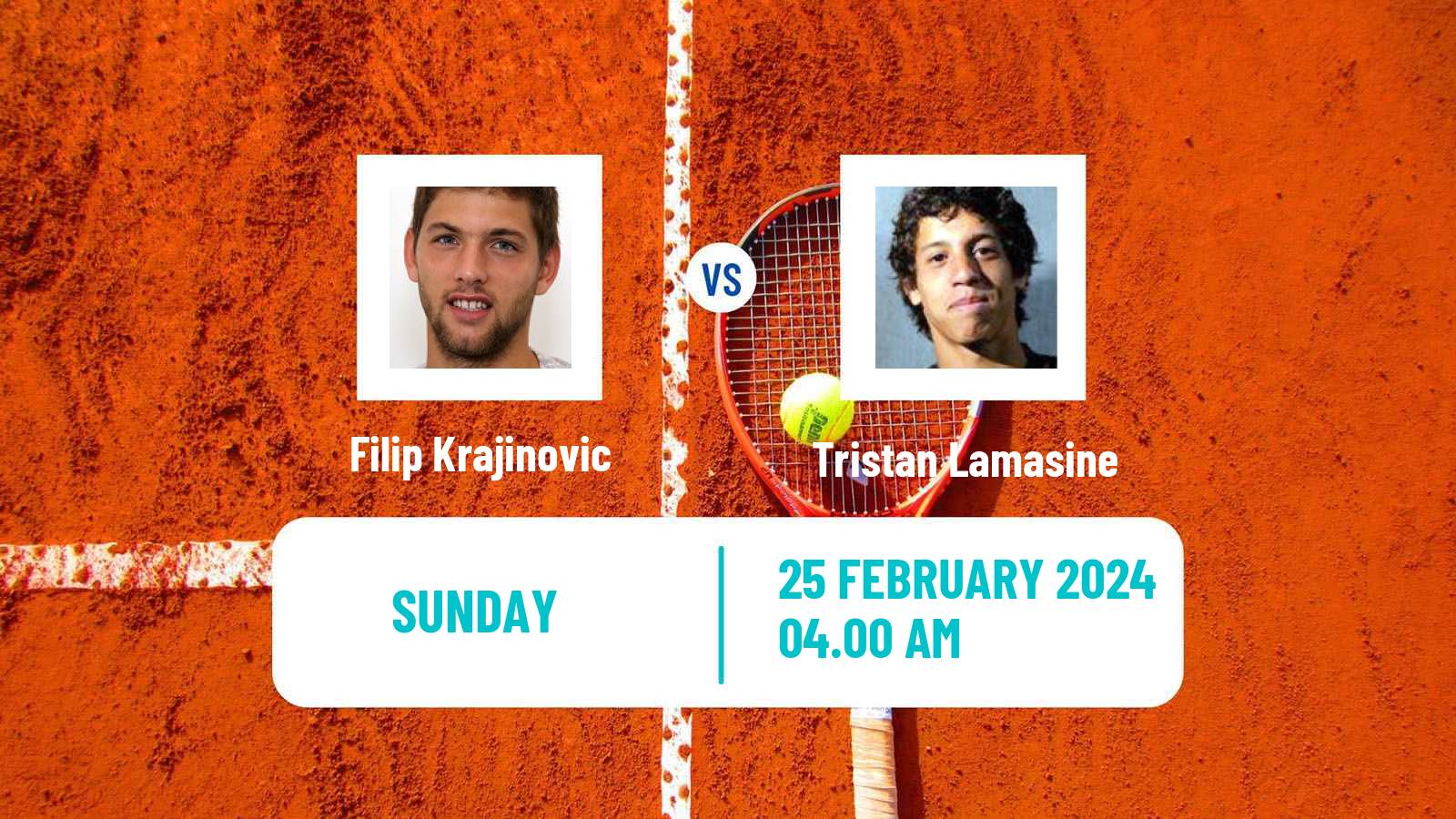Tennis Lille Challenger Men Filip Krajinovic - Tristan Lamasine