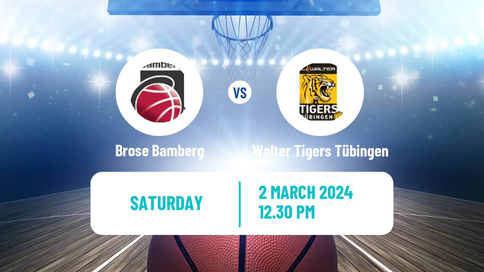 Basketball German BBL Brose Bamberg - Walter Tigers Tübingen