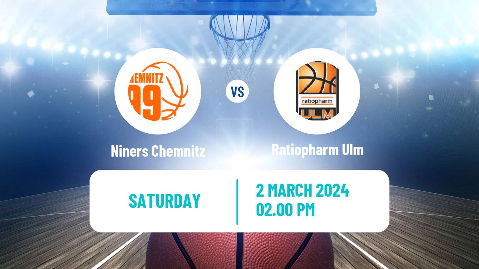Basketball German BBL Niners Chemnitz - Ratiopharm Ulm