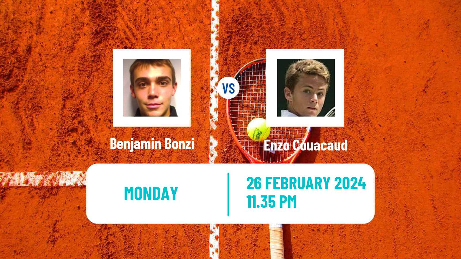 Tennis New Delhi Challenger Men Benjamin Bonzi - Enzo Couacaud