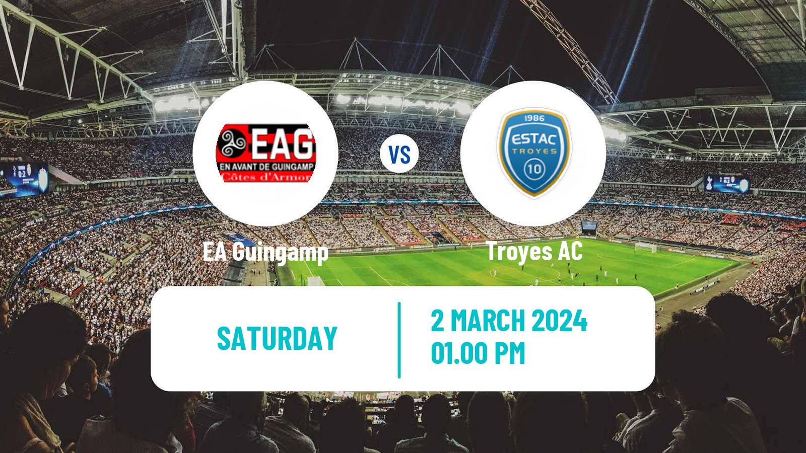 Soccer French Ligue 2 Guingamp - Troyes