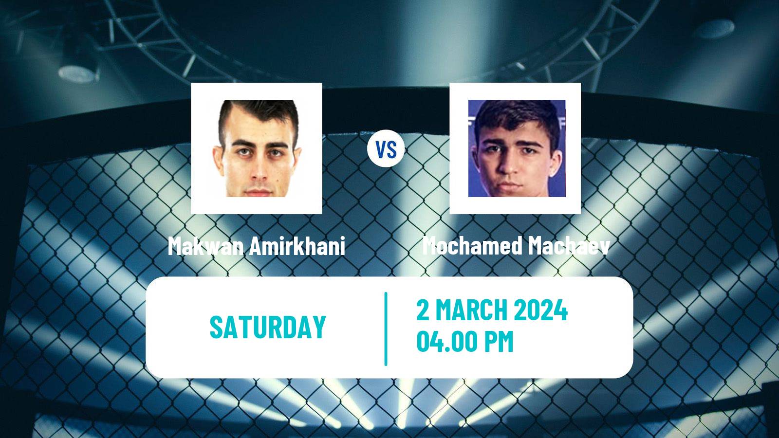 MMA Lightweight Tipsport Gamechanger Men Makwan Amirkhani - Mochamed Machaev