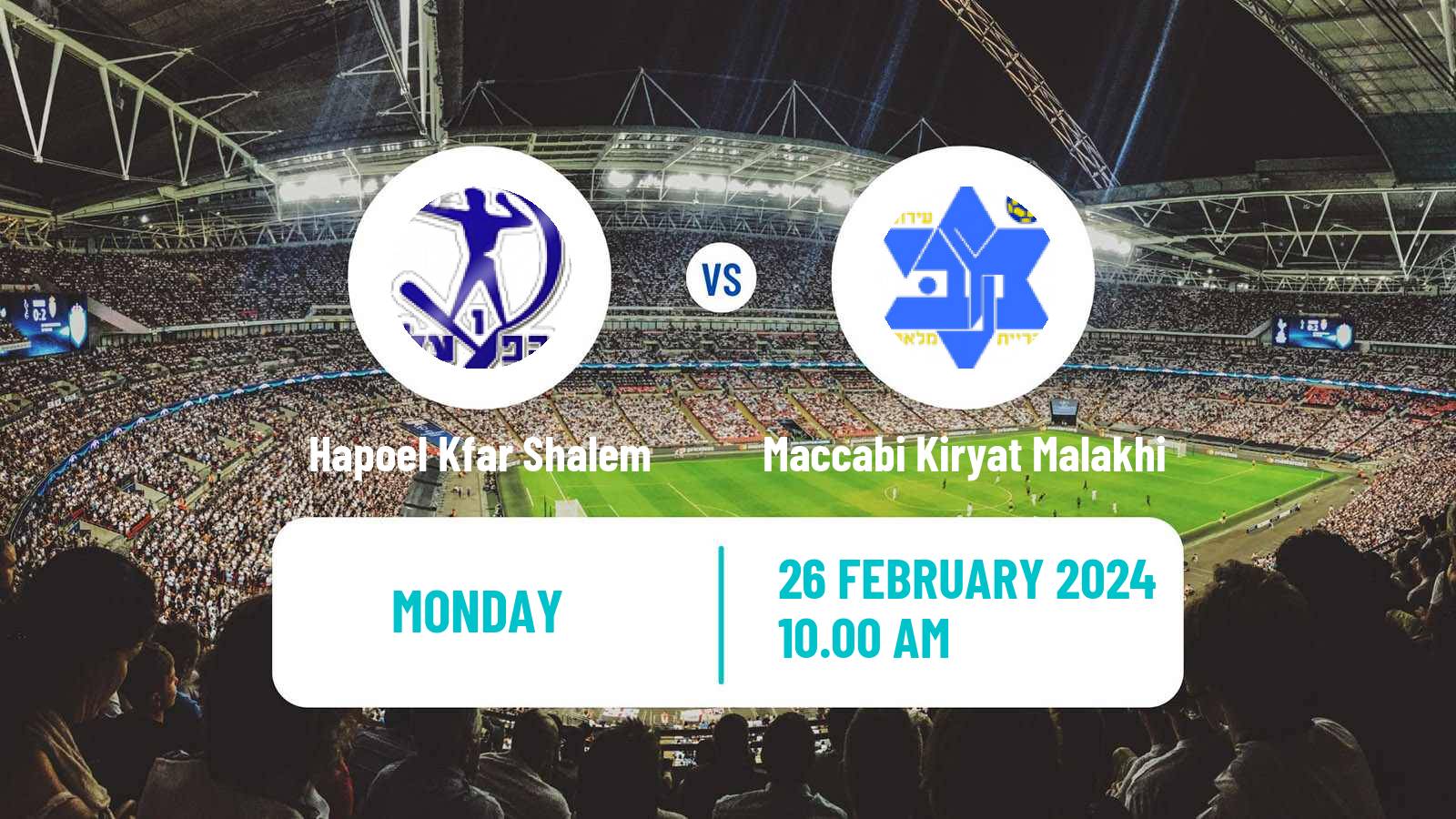 Soccer Israeli Liga Alef South Hapoel Kfar Shalem - Maccabi Kiryat Malakhi