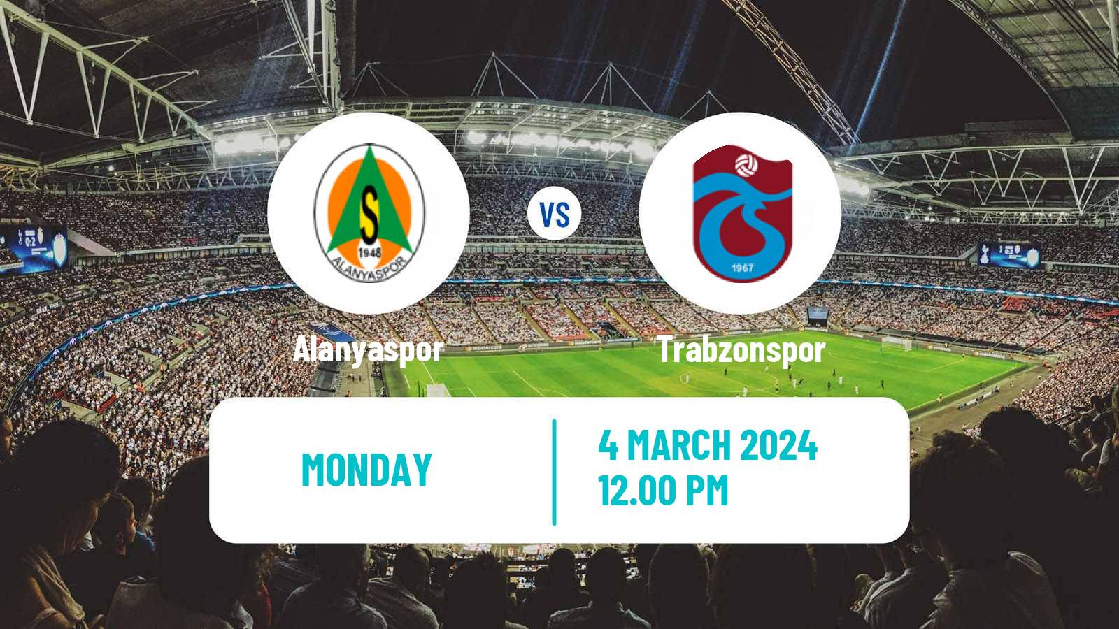 Soccer Turkish Super League Alanyaspor - Trabzonspor