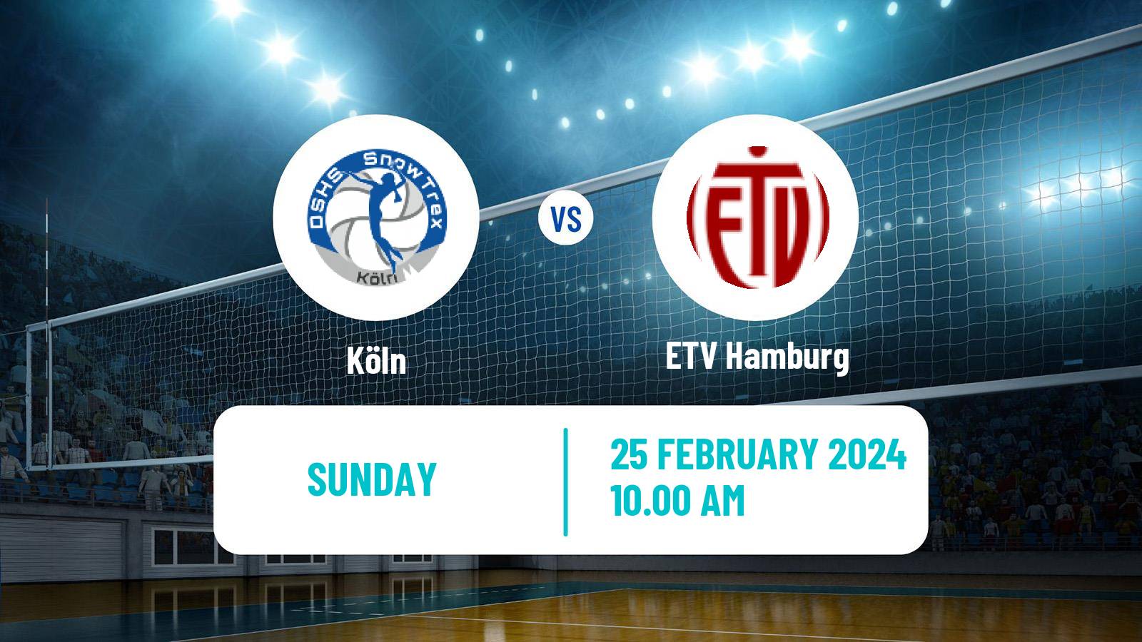 Volleyball German 2 Bundesliga Pro Volleyball Women Köln - ETV Hamburg