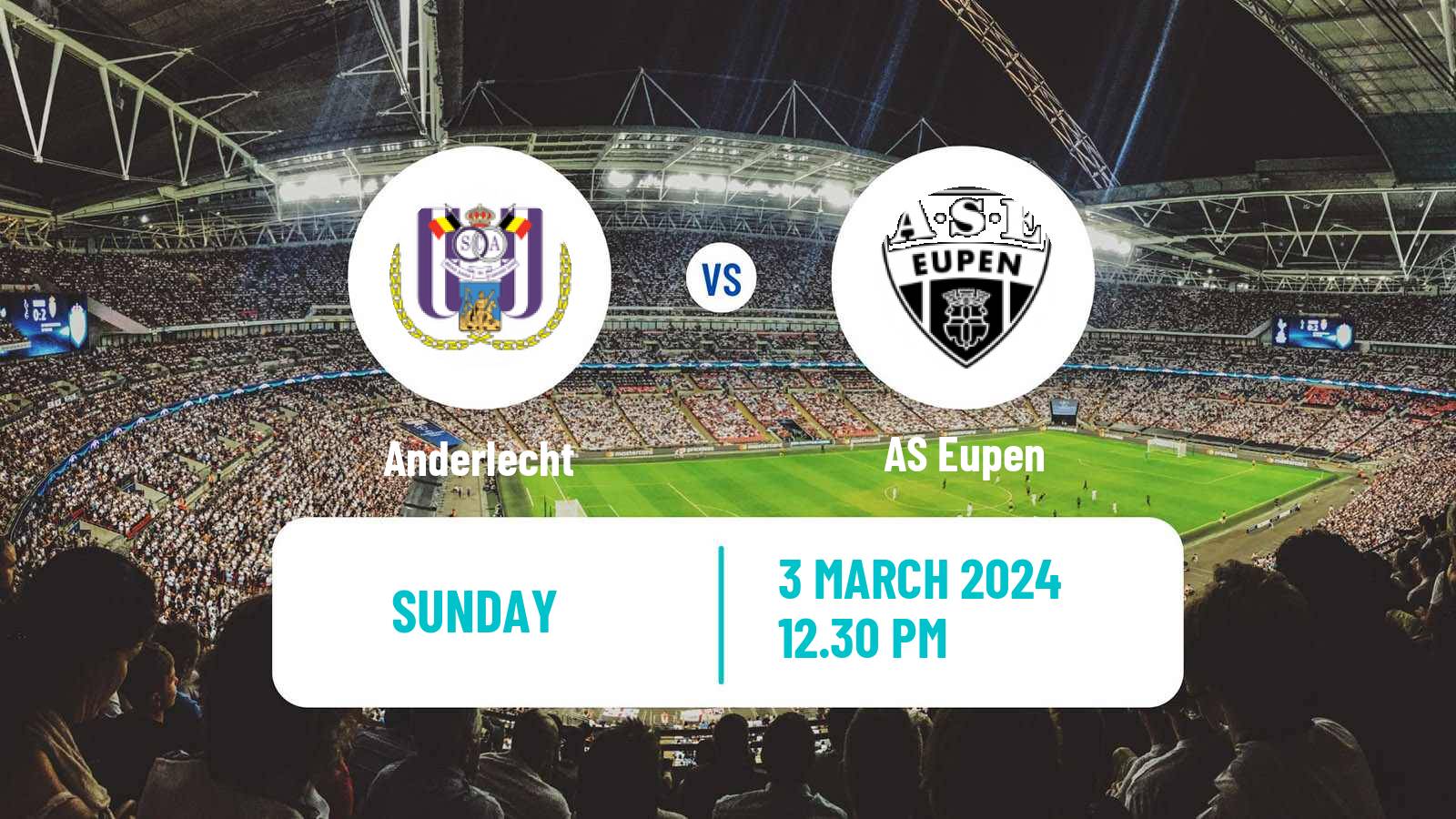 Soccer Belgian Jupiler Pro League Anderlecht - Eupen