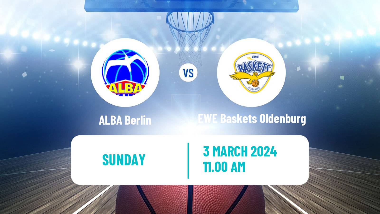 Basketball German BBL ALBA Berlin - EWE Baskets Oldenburg