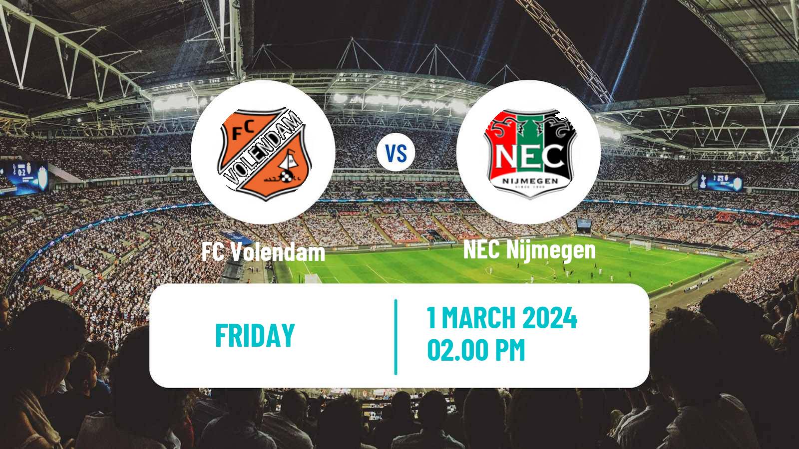 Soccer Dutch Eredivisie Volendam - NEC Nijmegen