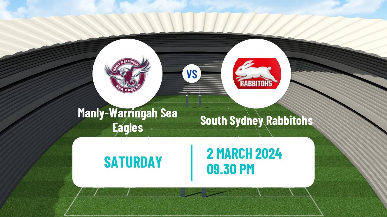 Rugby league Australian NRL Manly-Warringah Sea Eagles - South Sydney Rabbitohs