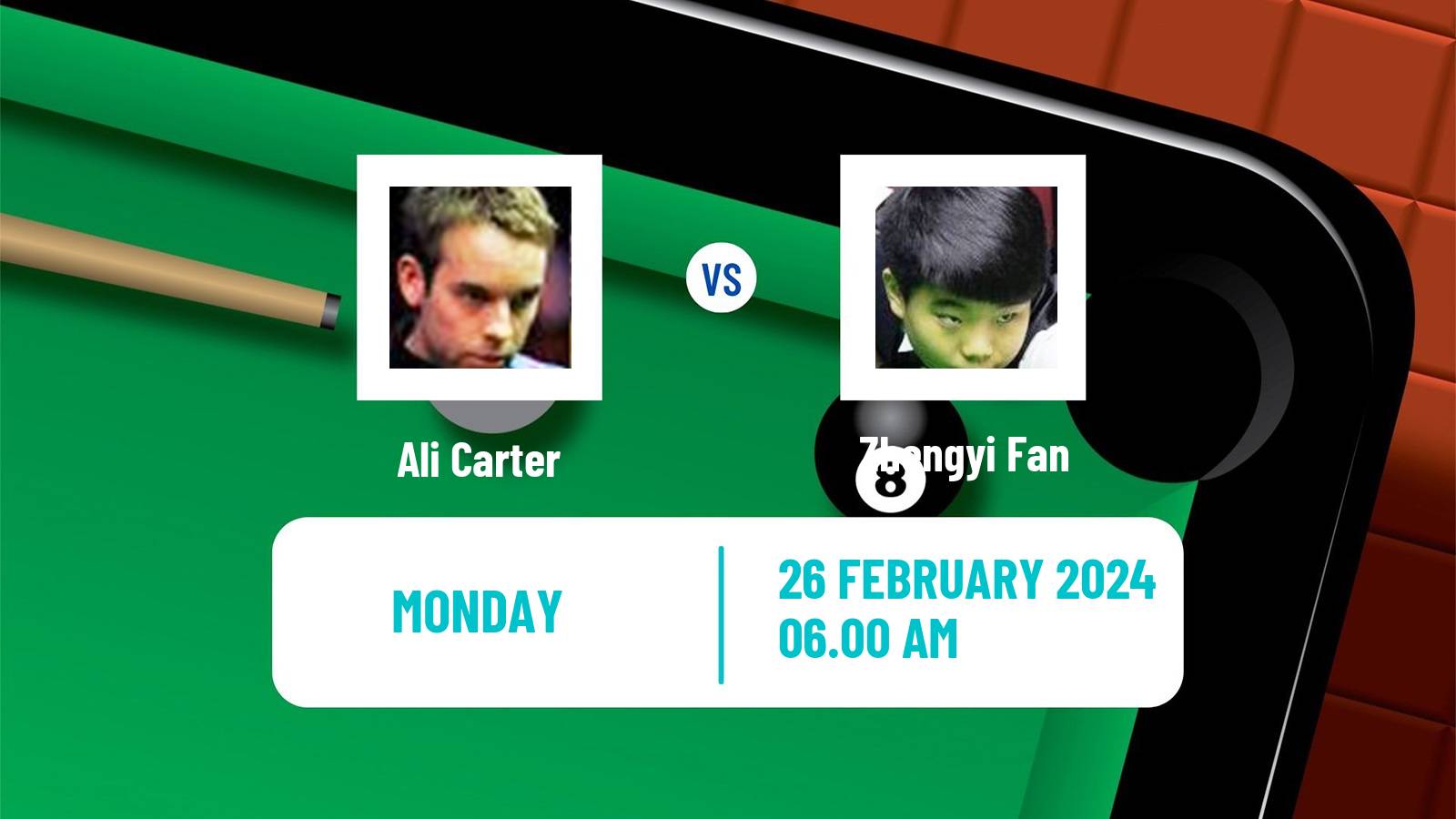 Snooker Championship League Ali Carter - Zhengyi Fan