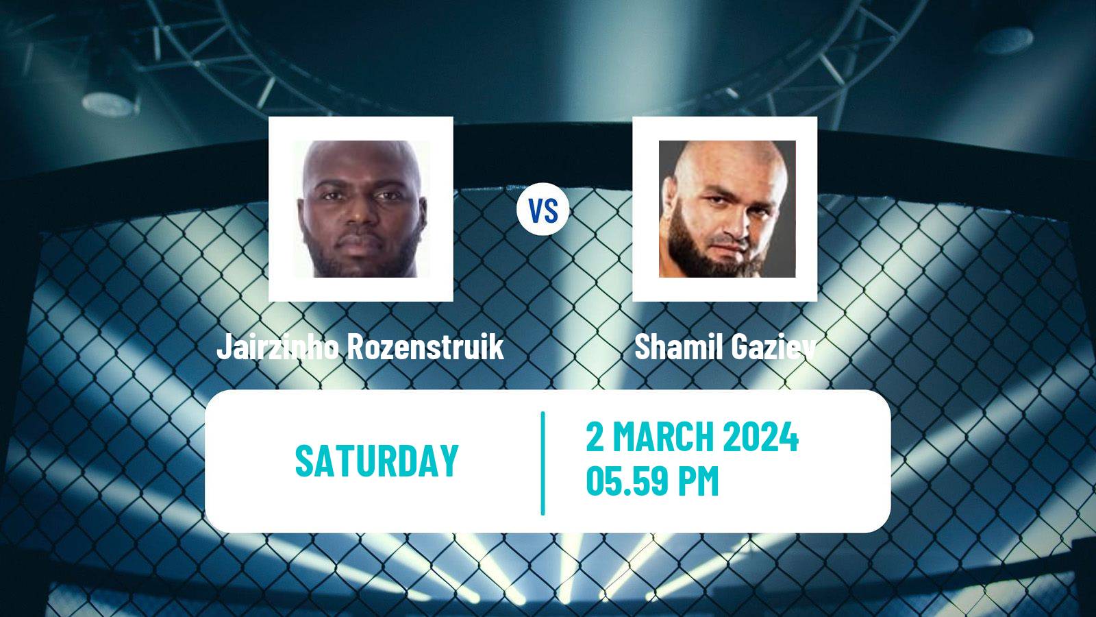 MMA Heavyweight UFC Men Jairzinho Rozenstruik - Shamil Gaziev
