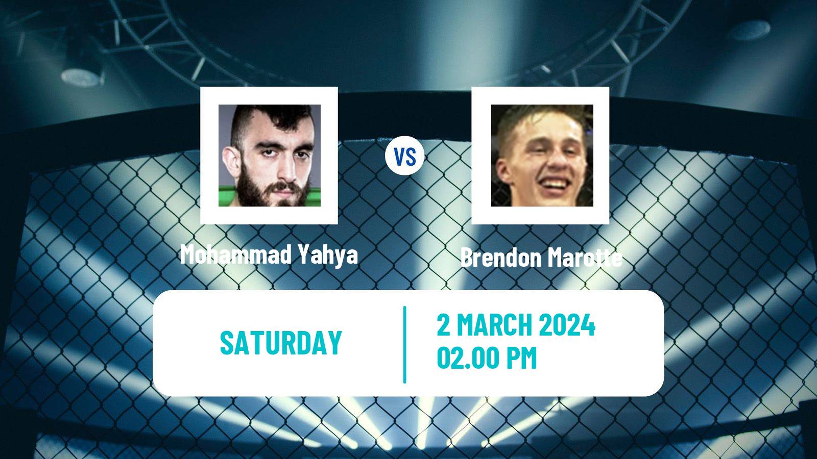 MMA Lightweight UFC Men Mohammad Yahya - Brendon Marotte