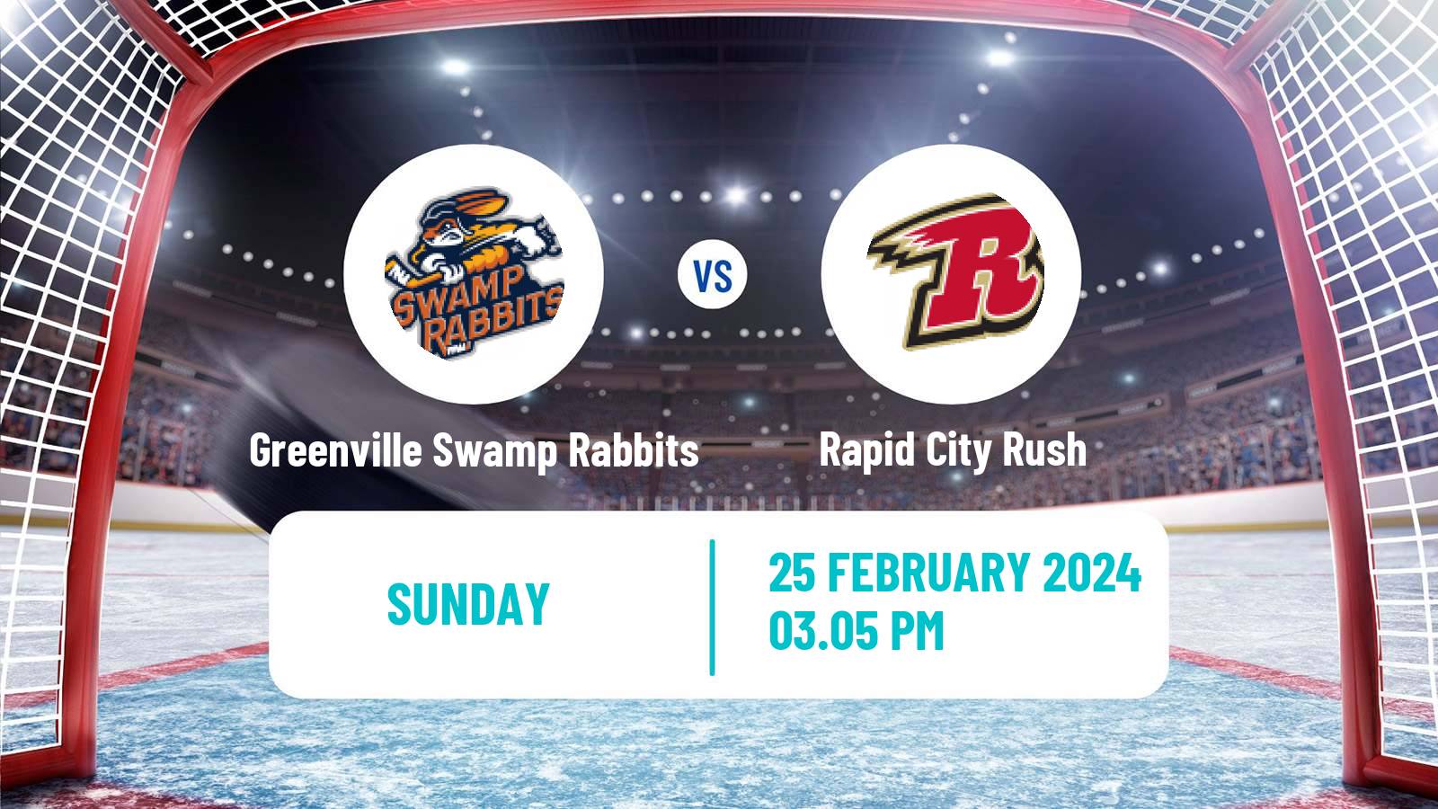 Hockey ECHL Greenville Swamp Rabbits - Rapid City Rush