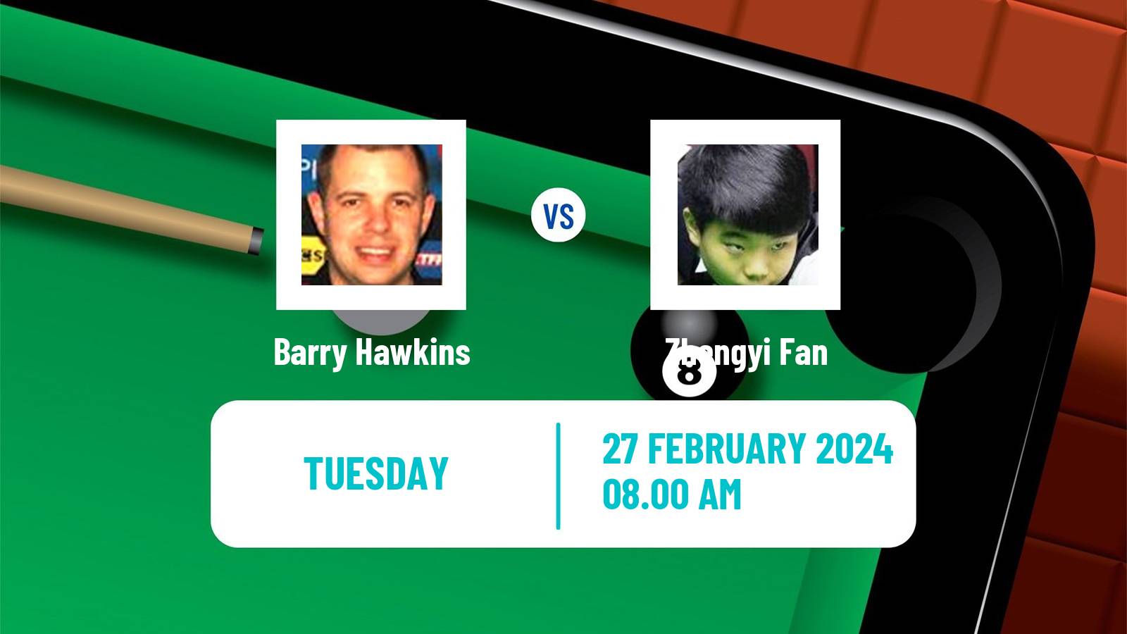 Snooker Championship League Barry Hawkins - Zhengyi Fan