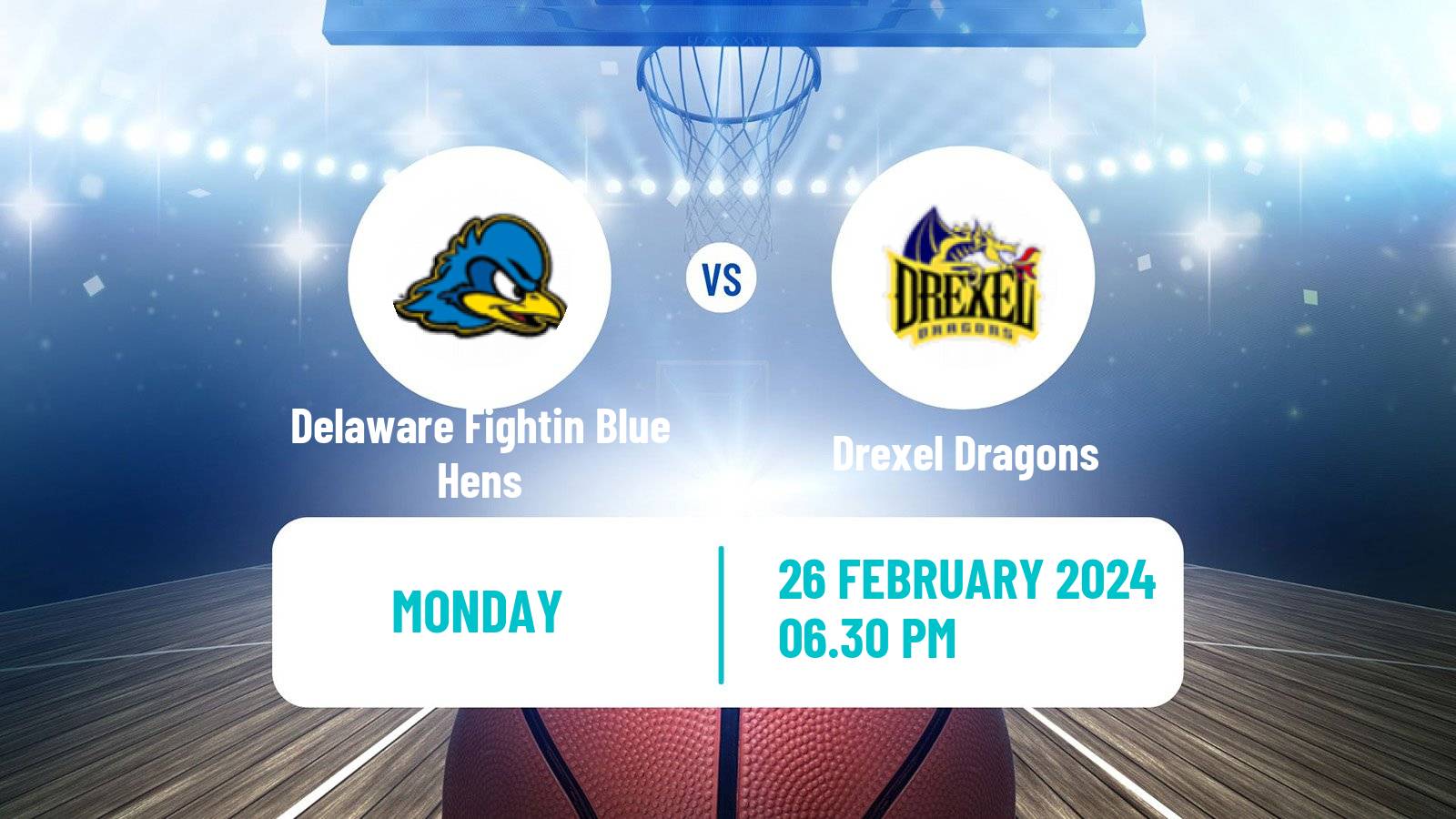 Basketball NCAA College Basketball Delaware Fightin Blue Hens - Drexel Dragons