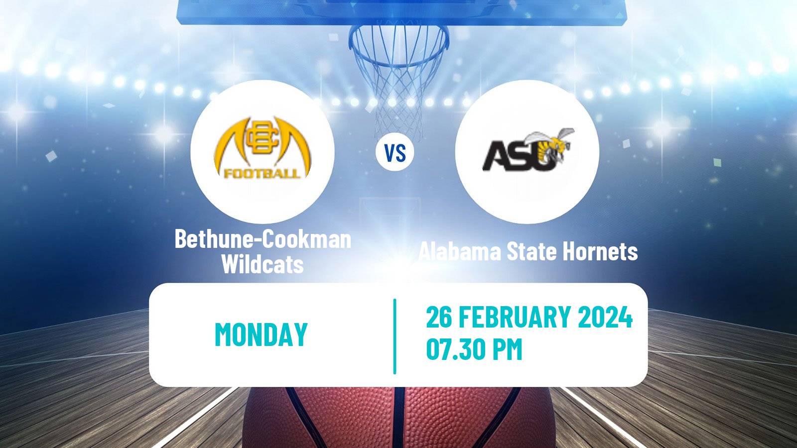 Basketball NCAA College Basketball Bethune-Cookman Wildcats - Alabama State Hornets