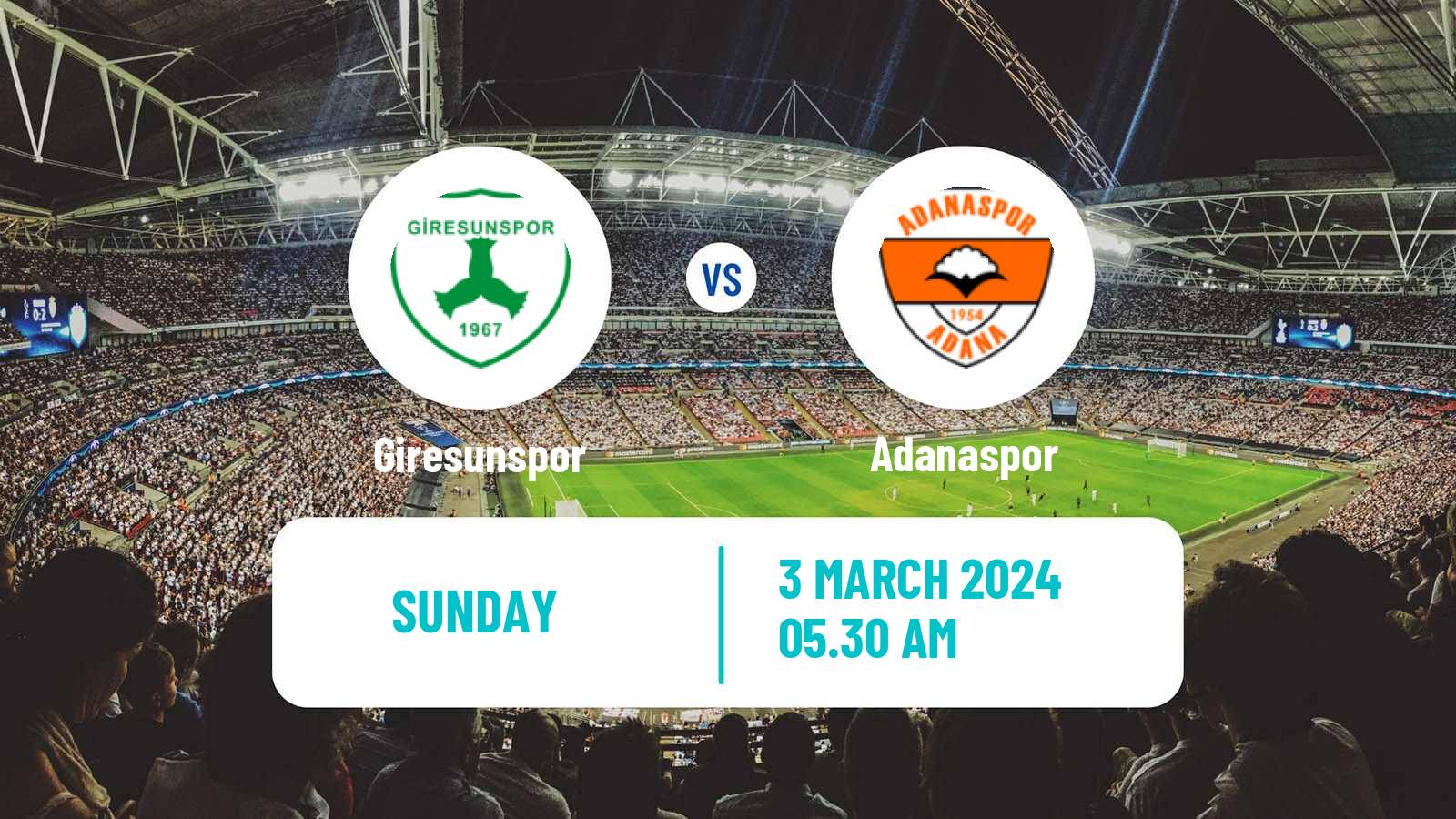 Soccer Turkish First League Giresunspor - Adanaspor